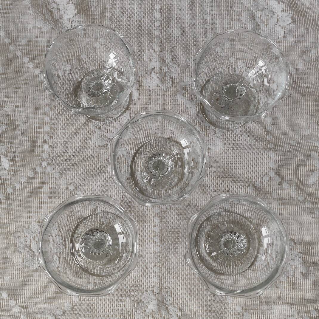 Lot de 5 coupes à glaces en verre