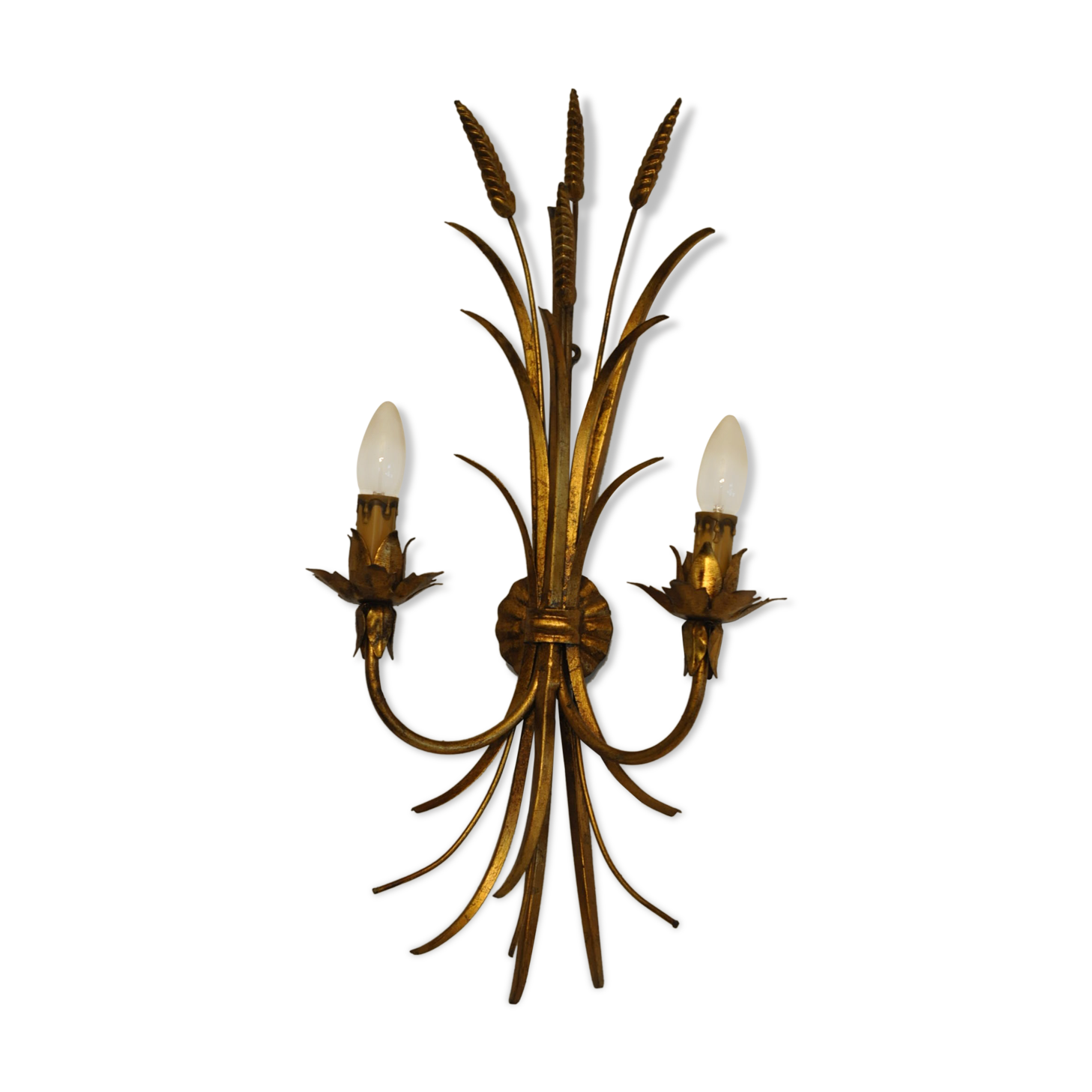 Golden metal wall sconce
