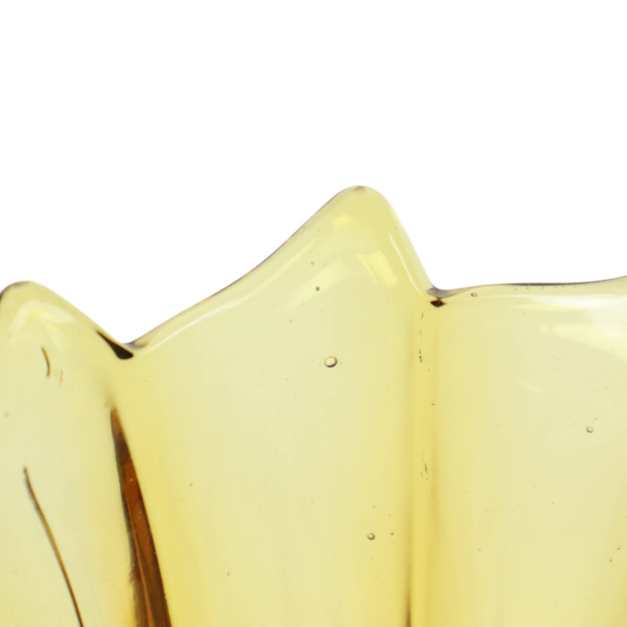Art Deco Vase Pressed Glass Amber Rosice Glassworks 21cm