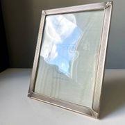 Art deco silver colored   frame 28.5 cm x 14.5 cm  convex glass