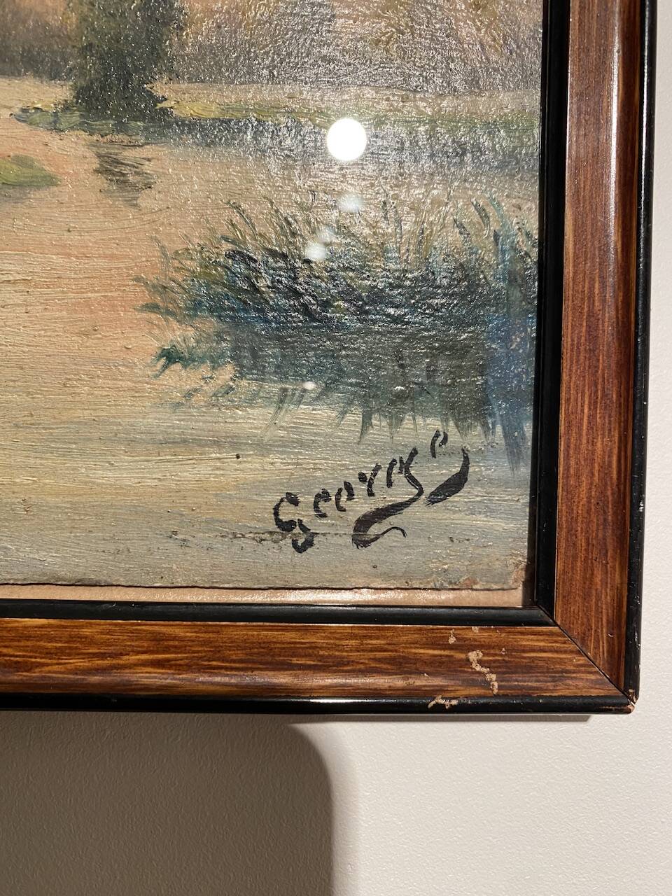 Old painting, orientalist landscape, signed George 20th century