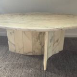Vintage Carrara marble coffee table