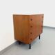 Vintage Scandinavian style chest of drawers in teak and black metal from the 60s