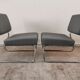 Paire de chauffeuses vintage chrome et tissus "pied de poule"