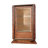 Vitrine art déco 1930 zebrano sycomore et laiton pied moustache