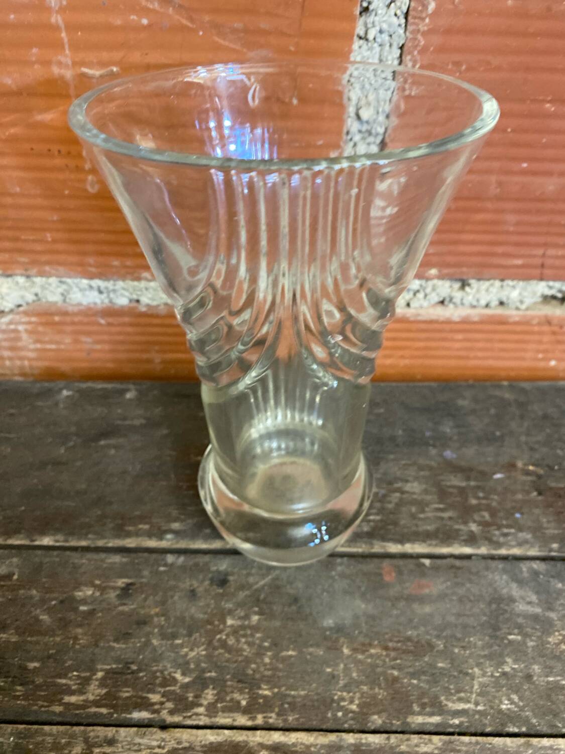 Vintage 1970s Moulded Glass Vase