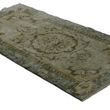 ONE-OF-A-KIND TURKISH HANDWOVEN VINTAGE RUG - RUSTIC VINTAGE CHARM 201X 105