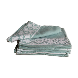 Six serviettes de table tissées années 50