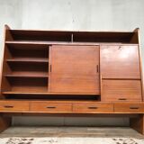 Maurice Pré high sideboard for Lieuvin in teak 1960