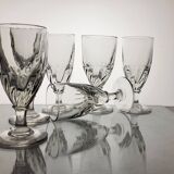 6 19th century wine/absinthe glasses