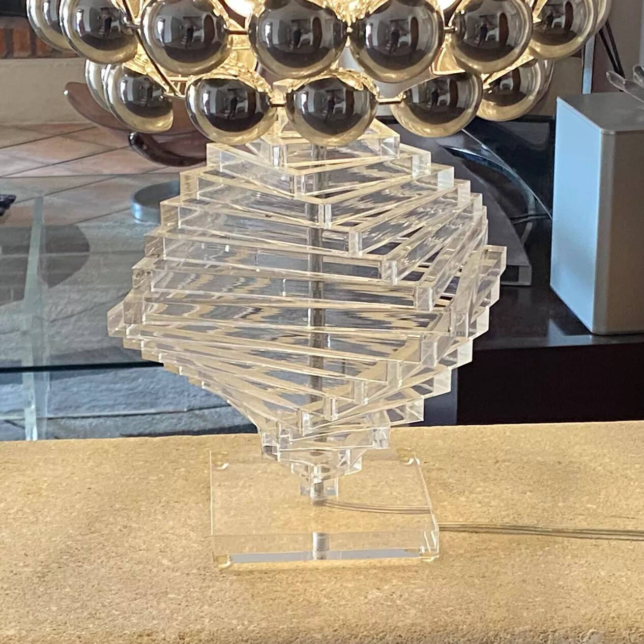 Vintage plexiglass kinetic lamp. 1980