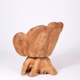 Olive root armchair brutalist design