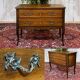 Commode 2 tiroirs de style Louis XV fin XIXème en noyer et peuplier