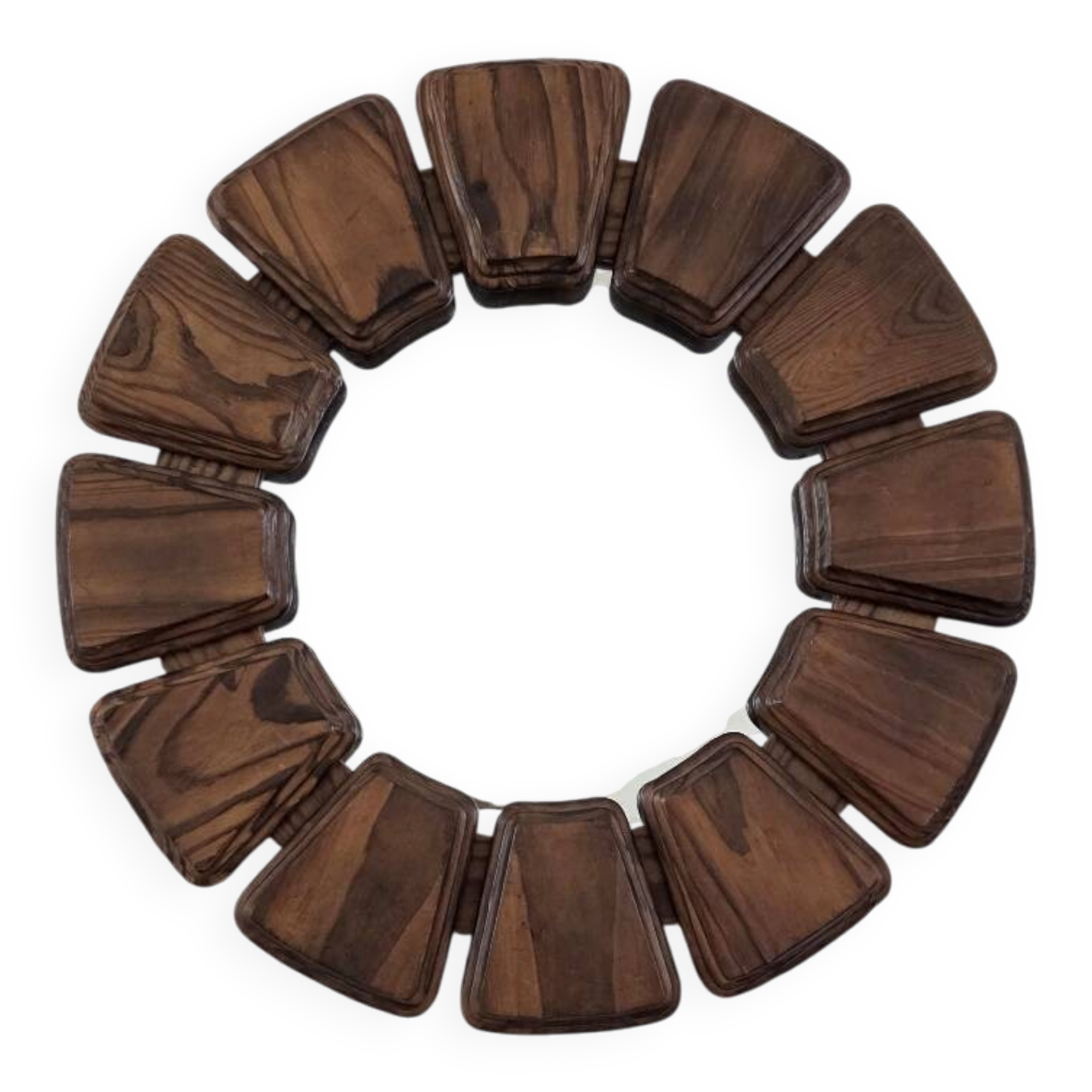 Brutalist wooden mirror, 1970