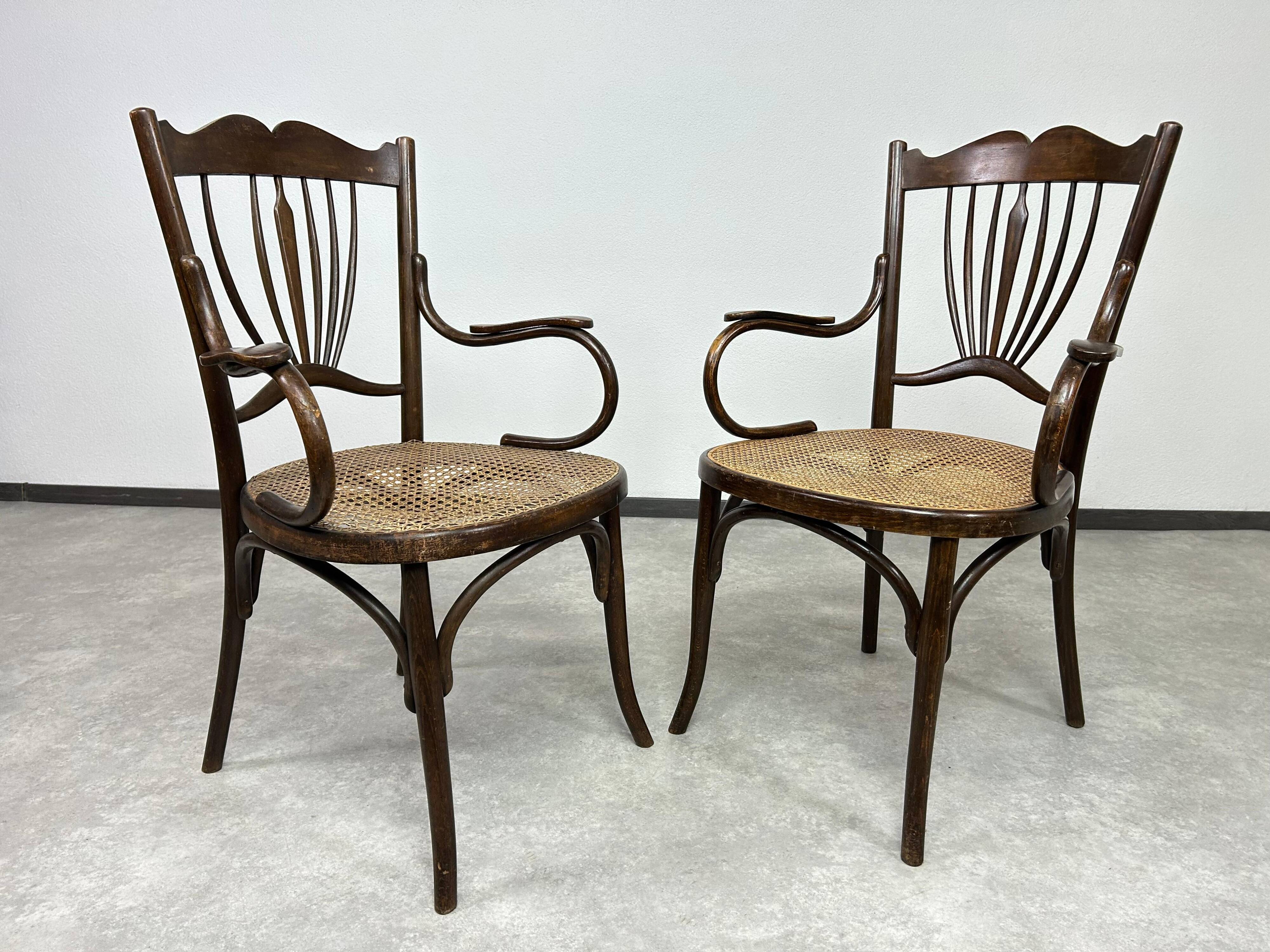 Art Nouveau seating group by Fischel Austria
