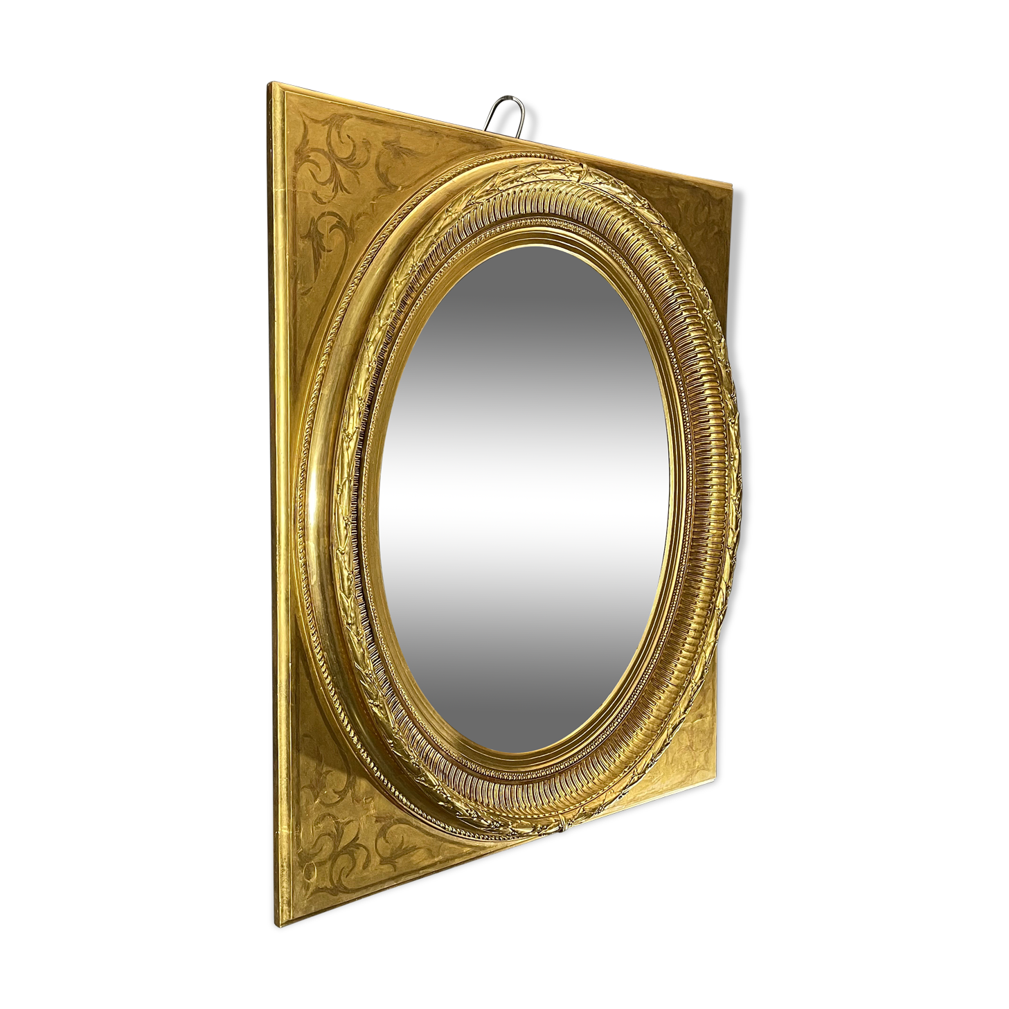 Miroir h88 x76 cm époque napoléon iii doute feuille d’or bon état