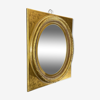 Mirror h88 x76 cm napoleon iii period doubt gold leaf good condition