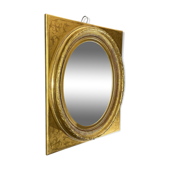 Mirror h88 x76 cm napoleon iii period doubt gold leaf good condition