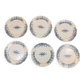 6 Assiettes plates Sarreguemines Jeannette