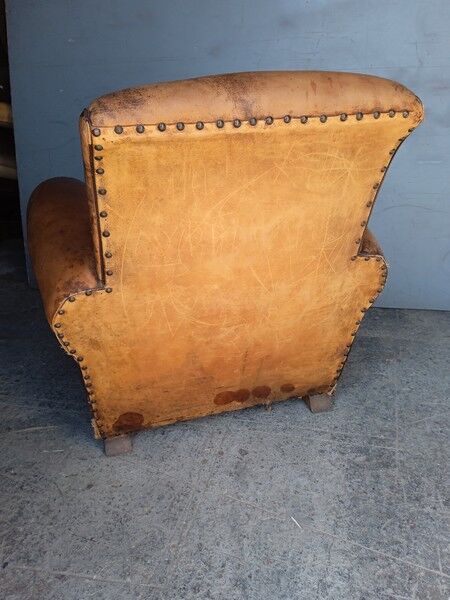 Club leather armchair art deco period 1940
