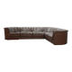 De Sede DS11 Patched Brown Leather Modular Sofa 6 Elements. Germany, 1970s