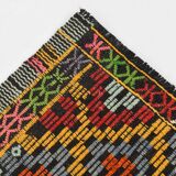 7x9 Yellow Green Handmade Wool Scandinavian Kilim Rug