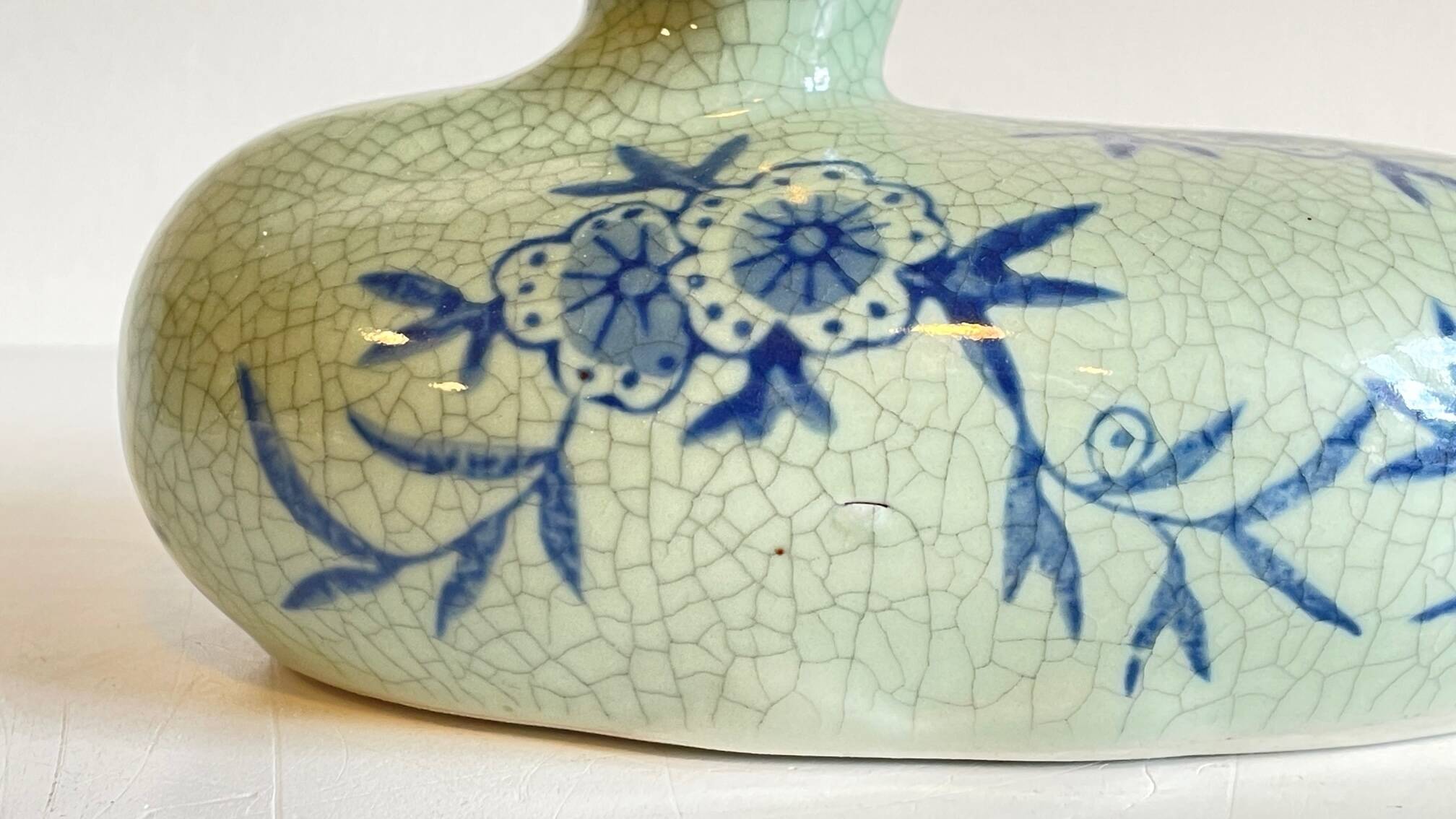 Vintage Blue Ceramic Duck