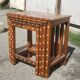 Series of 4 wooden trundle tables with mother-of-pearl inlays, Orient XXth
