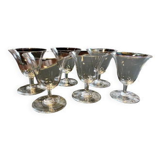 Set of 6 tulip shaped port glasses
