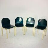 Suite of 4 chairs  - wood and metal - vintage
