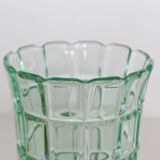 Green crystal vase, vintage French