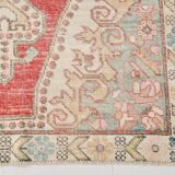 4x7 Red & Cream Antique Vintage Rug, 129x216Cm SK 22247