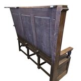 Vintage corner bench in wood in Henri II style