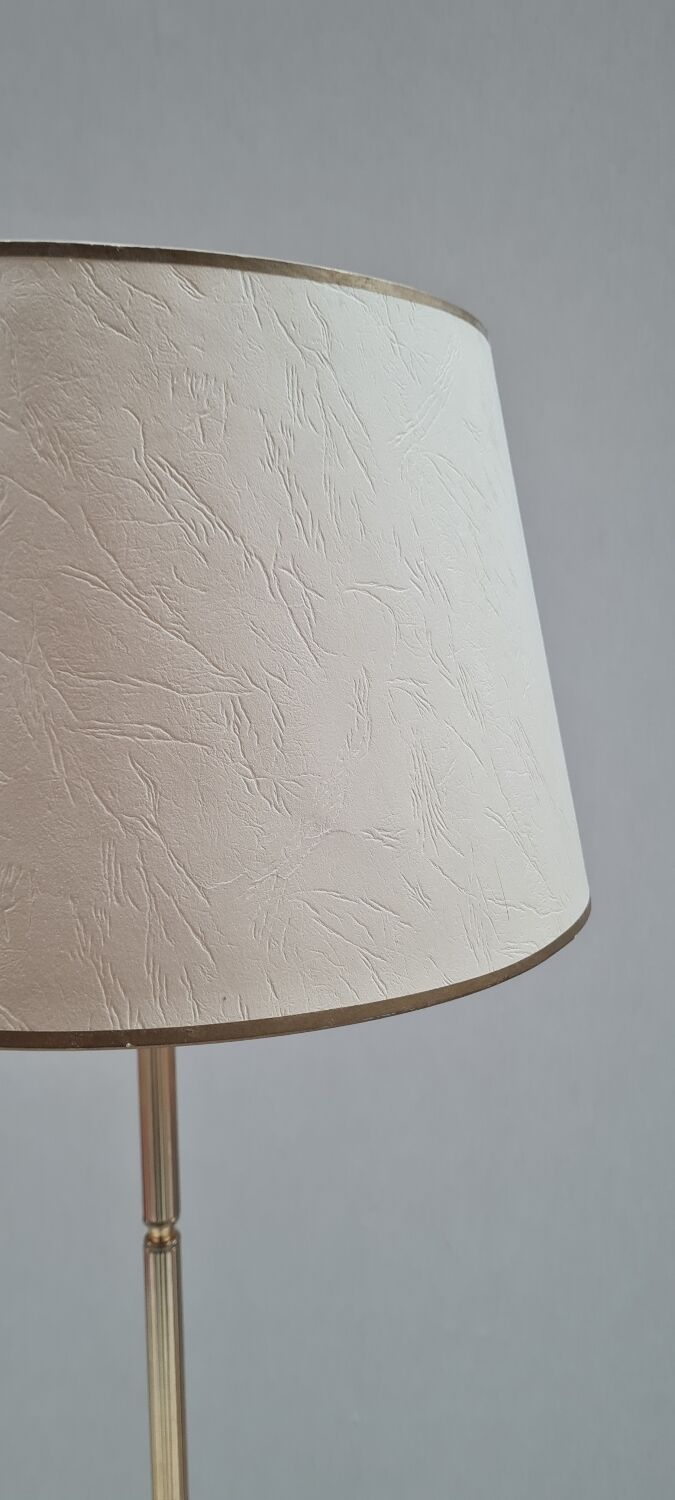 Tripod floor lamp in brass and bakelite 1950