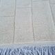 Large white Moroccan handwoven traditional carpet size 2/3m