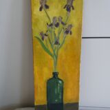 Nature morte aux iris huile sur toile milieu xxe siecle