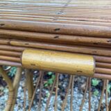 Vintage rattan magazine rack table