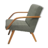 Chevron pattern reeled armchair