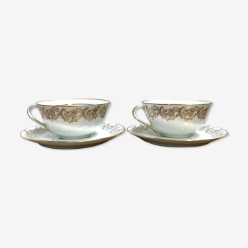 Pair of fine porcelain tea cups