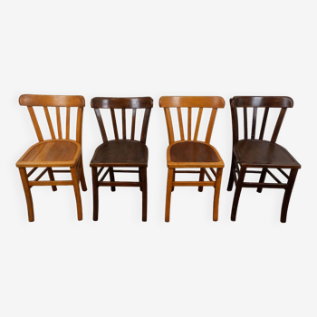 Chaises bistrot dépareillées, lot de 4