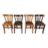 Chaises bistrot dépareillées, lot de 4