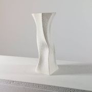 Vintage organic biscuit porcelain vase from the mid-century by Sgrafo Modern.