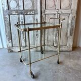 Desserte en laiton et verre, 1970