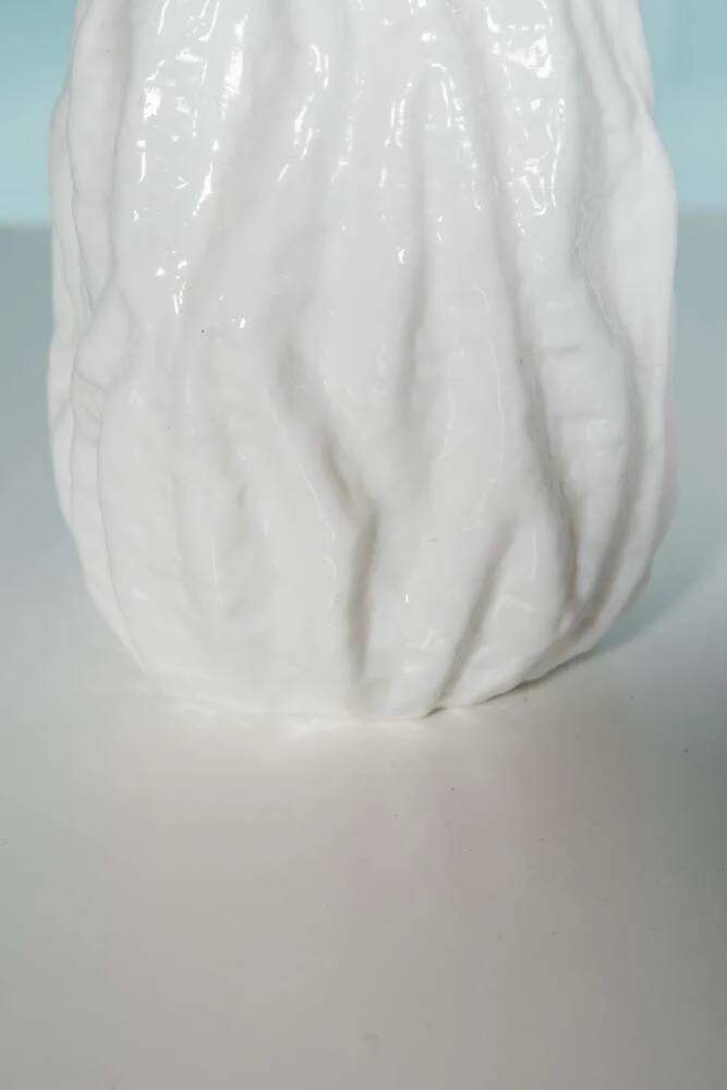 Vase Ingrid Glashütte, white milk pressed glass