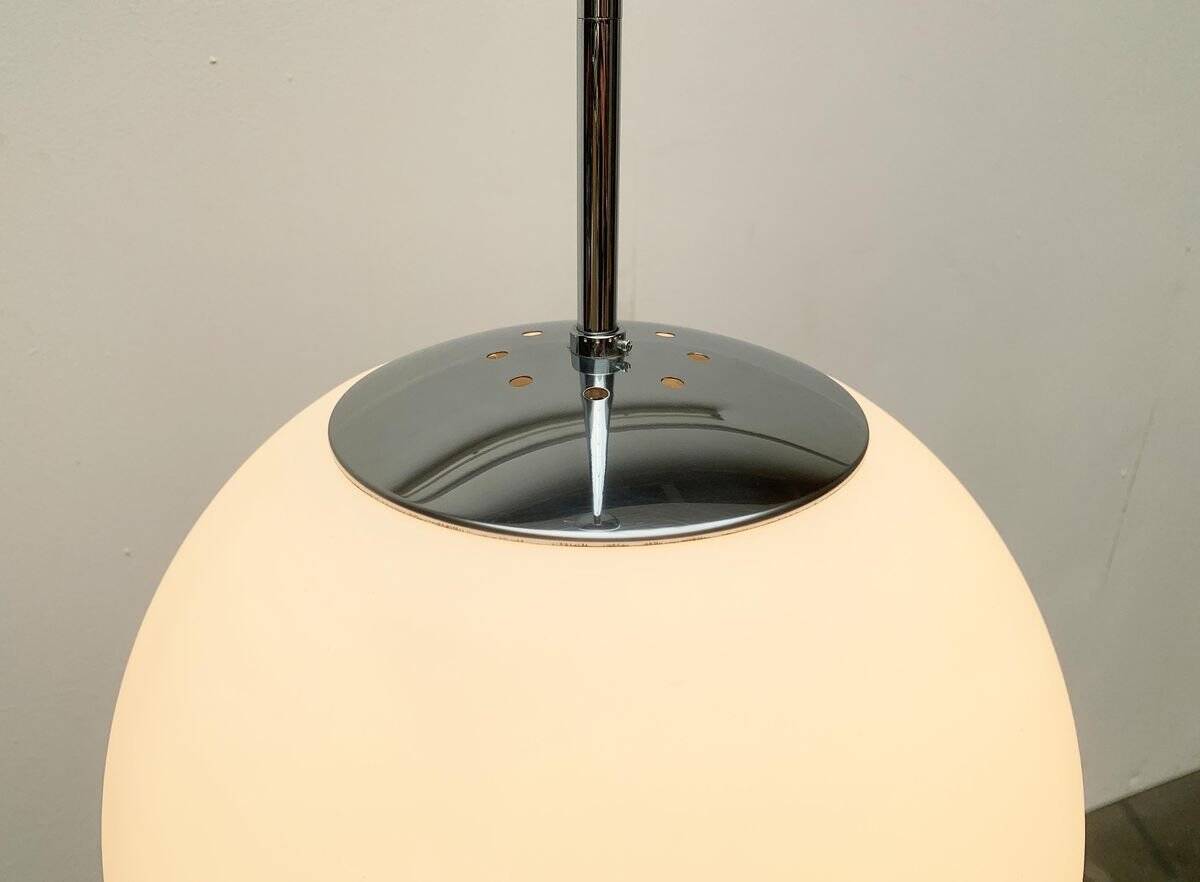 Vintage glass ball pendant lamp in German space style by Limburg.