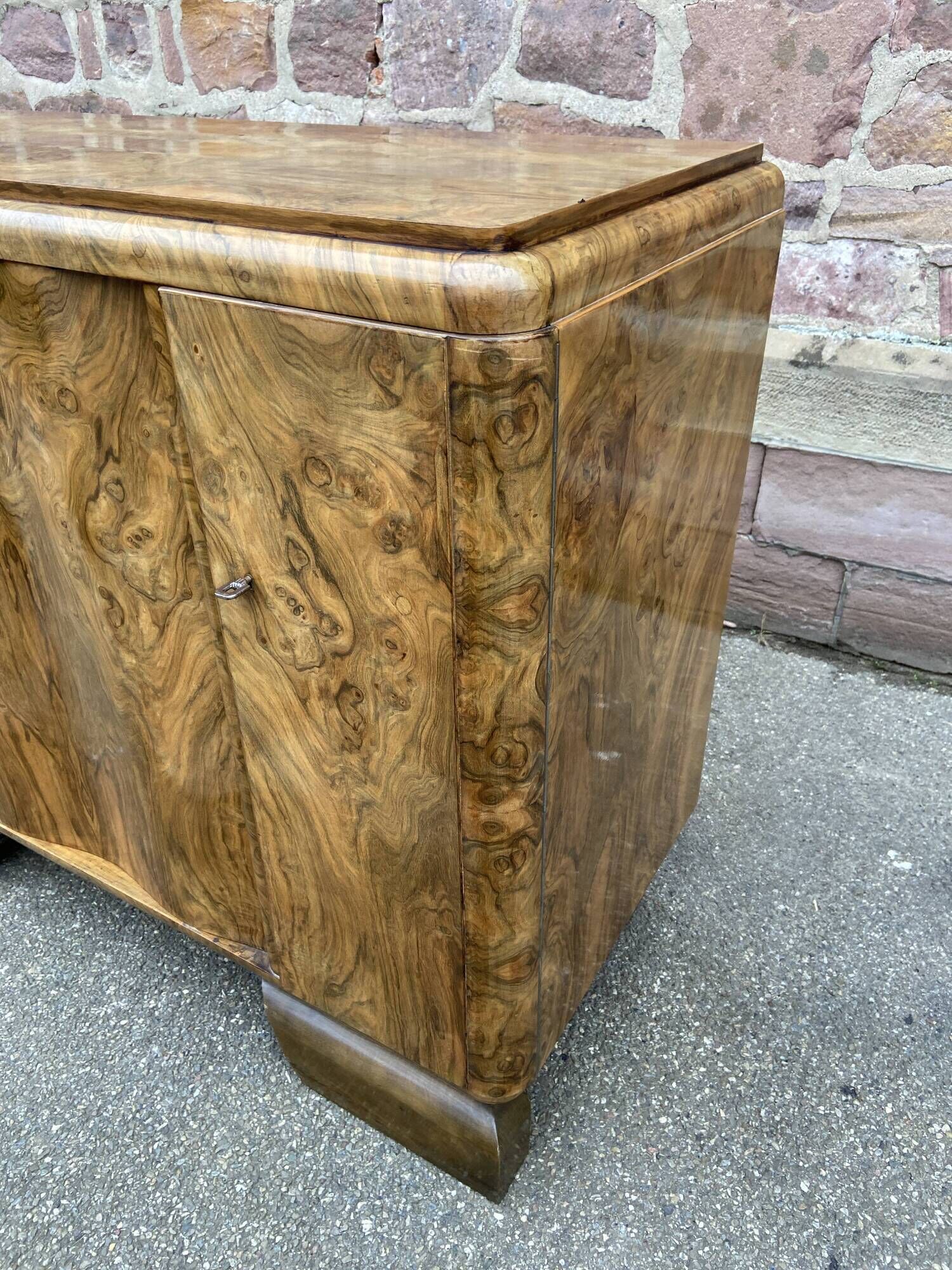 Enfilade art deco mid-century vintage 1950 ronce de noyer