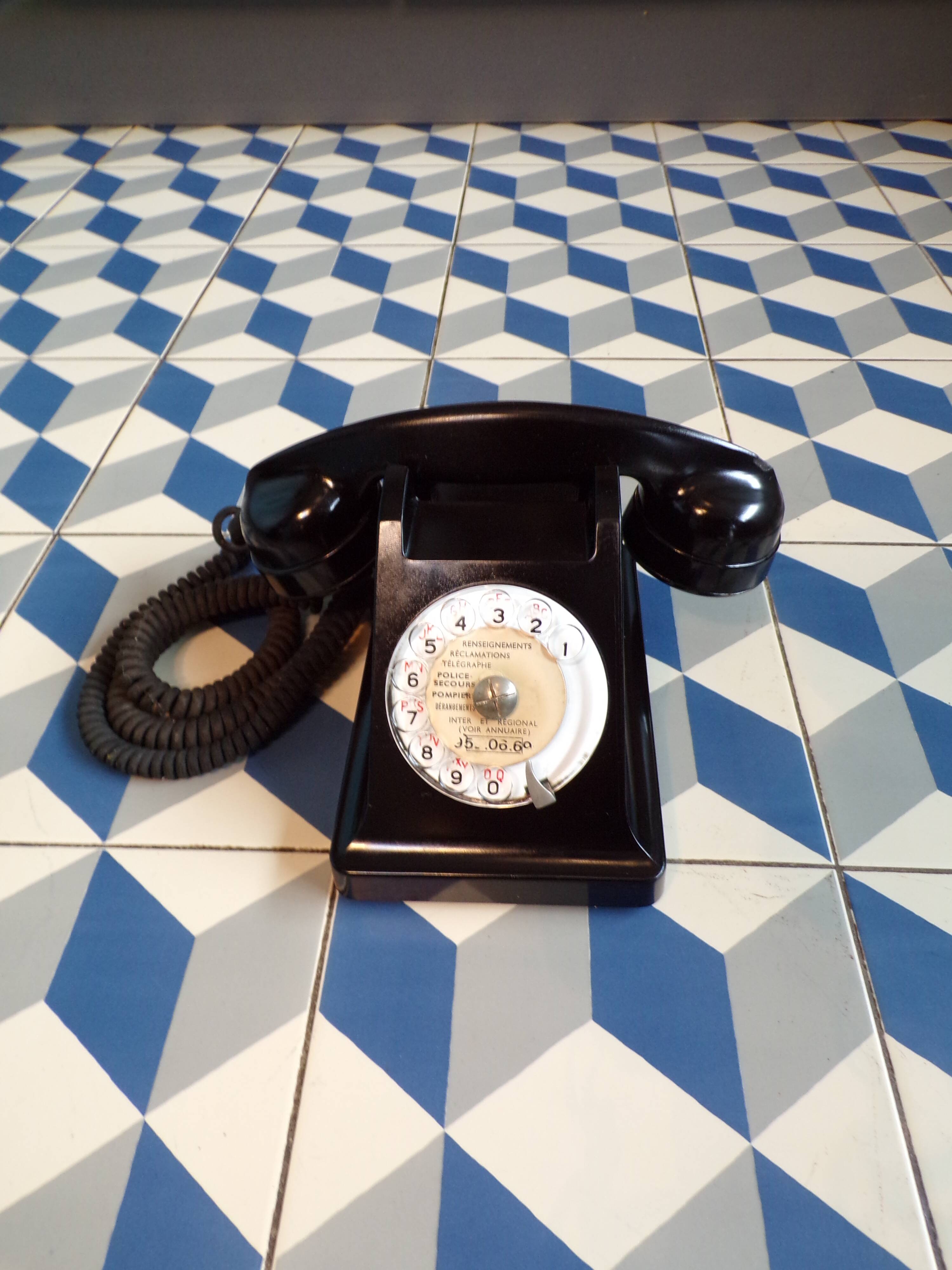 Vintage bakelite rotary telephone