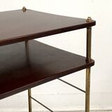 Table d'appoint en acajou et laiton, 50's