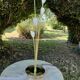 Vintage lamp with 5 branches in gilded brass and opaline – Stilnovo spirit / But