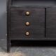 Striking 20thc italian ebonised etageres with open back & storage c.1970
